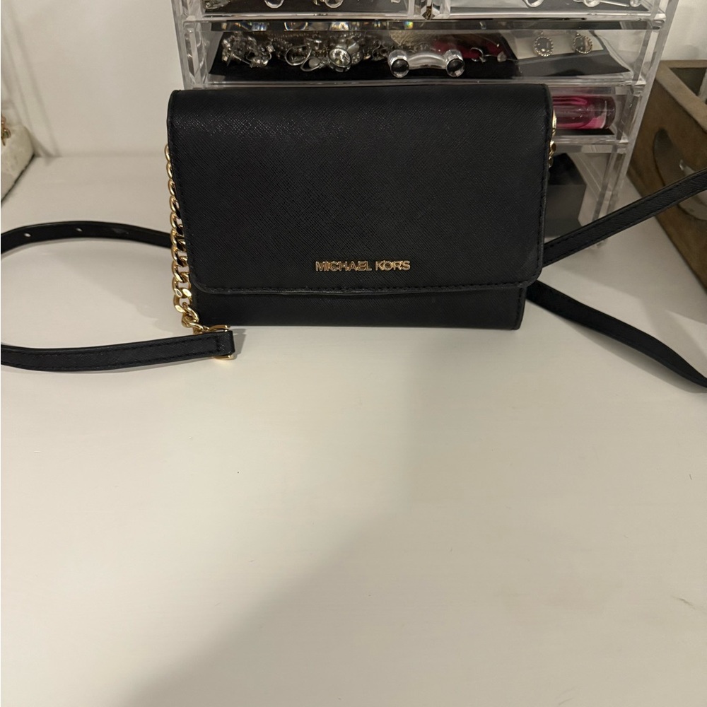 Michael Kors Black and Gold Crossbody Bag